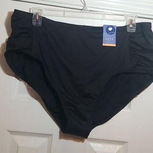 Apt. 9 Women's High Waist Black Swimsuit Bottom